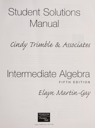 Student solutions manual