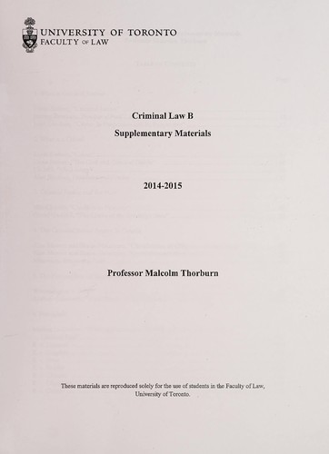 Criminal law (B)
