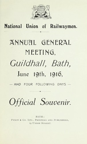 Annual general meeting, Guildhall, Bath, June 19, 1916, and four following days