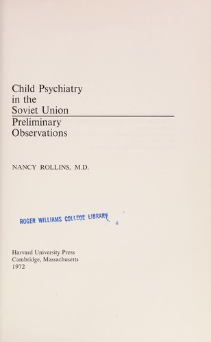 Child psychiatry in the Soviet Union