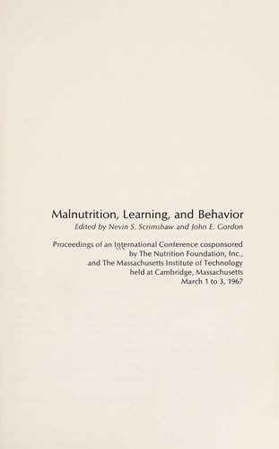 Malnutrition, learning, and behavior