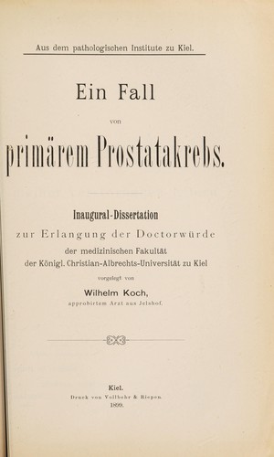 Ein Fall von primärem Prostatkrebs ...