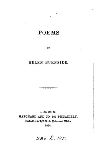 Poems [ed. by R.J. Burnside].