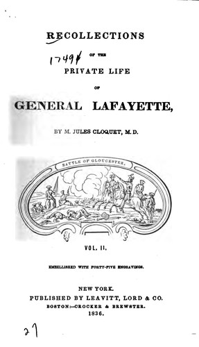 Recollections of the Private Life of General Lafayette
