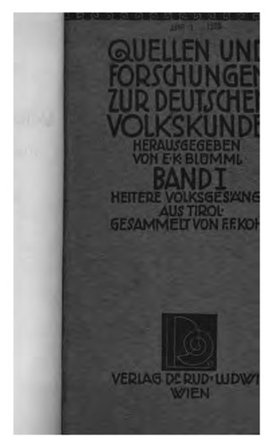 Quellen und Forschungen zur deutschen Volkskunde