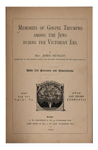 Memories of gospel triumphs among the Jews during the Victorian era