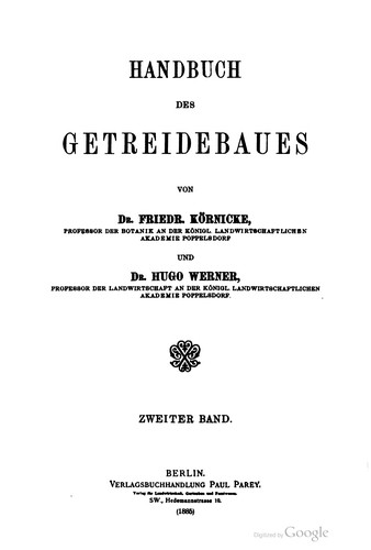Handbuch des getreidebaues