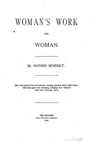 Woman's work for woman