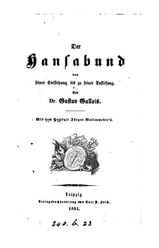 Der Hansabund von seiner Entstehung bis zu seiner Auflösung