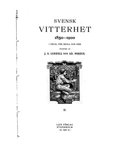 Svensk vitterhet 1850-1900...