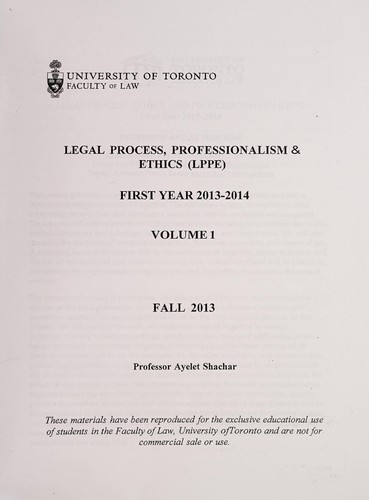 Legal process, professionalism & ethics (LPPE)