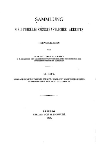 Sammlung bibliothekswissenschaftlicher arbeiten
