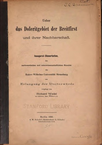 Ueber das Doleritgebiet der Breitfirst und ihrer Nachbarschaft...