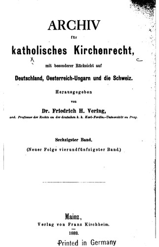 Archiv für katholisches Kirchenrecht