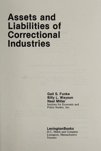 Assets and liabilities of correctional industries