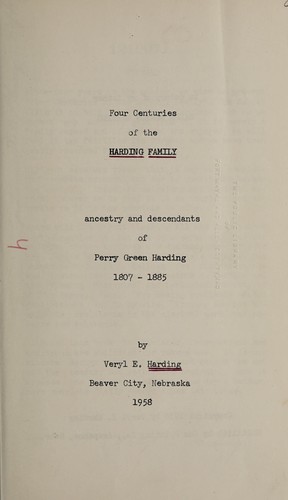 Four centuries of the Harding family