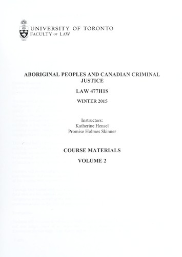 Aboriginal peoples and Canadian criminal justice