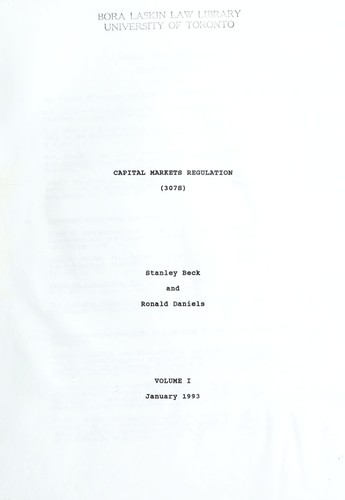 Capital markets regulation (307S)