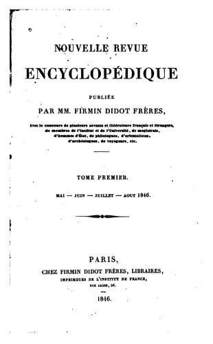 Nouvelle revue encyclopédique
