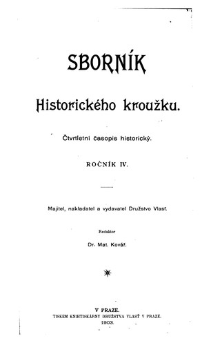 Sborník Historického kroužku