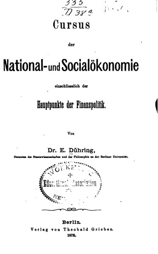 Cursus der National- und Social�okonomie einschliesslich der Hauptpunkte der Finanzpolitik