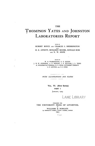 Thompson Yates and Johnston Laboratories report. v. 6 pt. 1-2, 1905