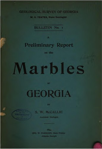 Bulletin - Georgia. Geological Survey