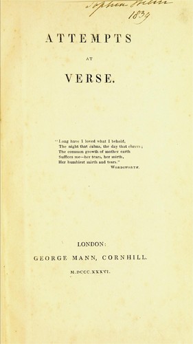 Attempts at verse