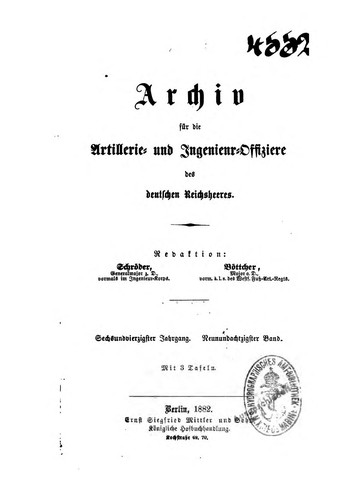 Archiv für die Artillerie- und Ingenieur-offiziere des deutschen Reichsheeres