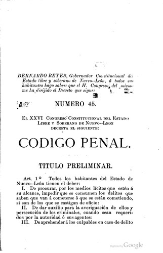Codigo penal del estado de Nuevo Leon