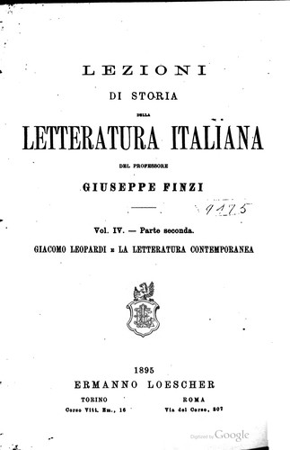 Lezioni di storia della letteratura italiana