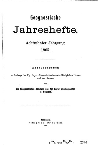 Geognostische Jahreshefte