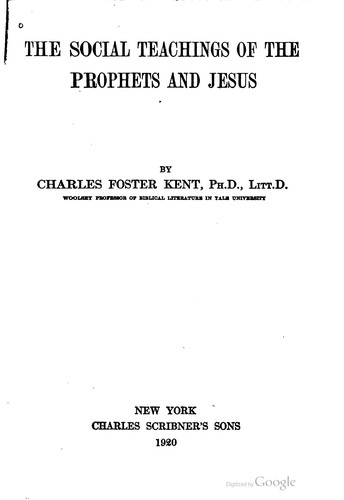 The social teachings of the prophets and Jesus