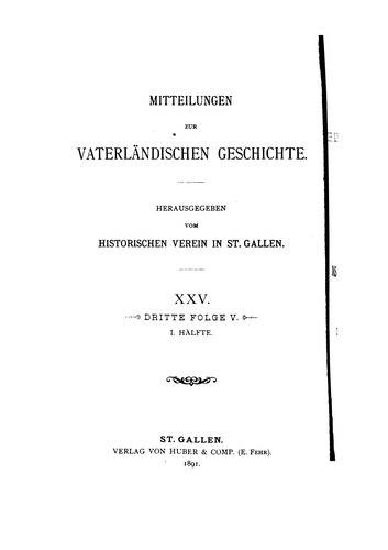 Mitteilungen zur vaterläendischen Geschichte