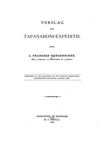 Verslag der Tapanahoni-expeditie