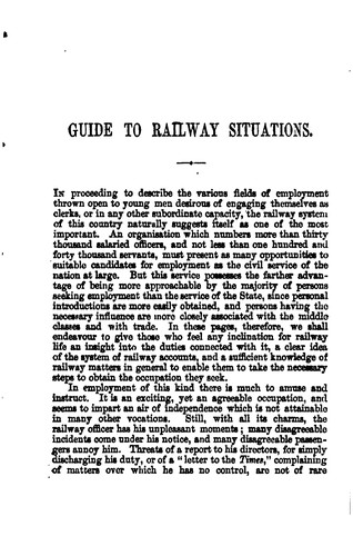 Hand-book guide to railway situations