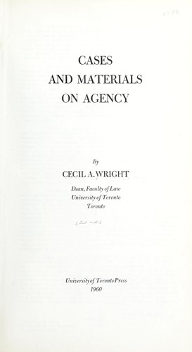 Cases and materials on agency