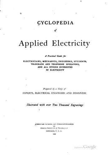 Cyclopedia of applied electricity
