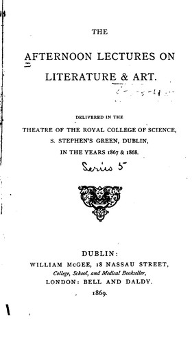 The Afternoon Lectures on Literature & Art