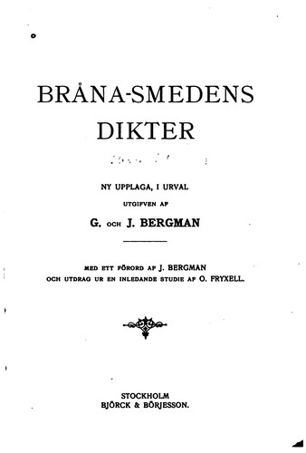 Bråna-smedens dikter