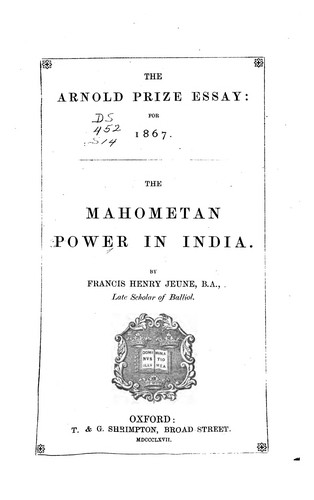 The Mahometan Power in India