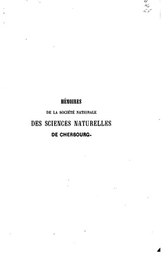 Mémoires de la Société nationale des sciences naturelles et mathématiques de Cherbourg