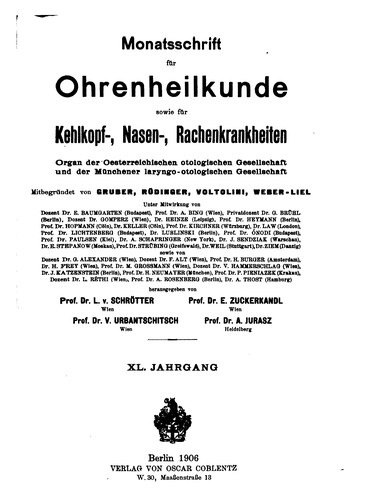 Monatsschrift fuer Ohrenheilkunde