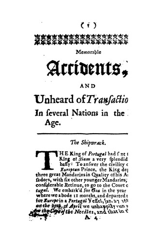Memorable Accidents, and Unheard of Transactions: Containing an Account of Several Strange ...