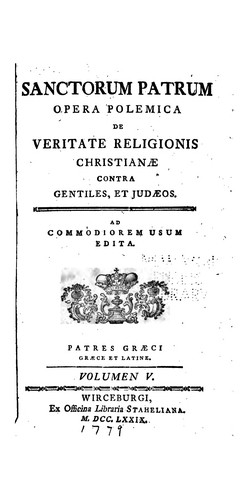 Opera omnia sanctorum patrum graecorum: graece et latine