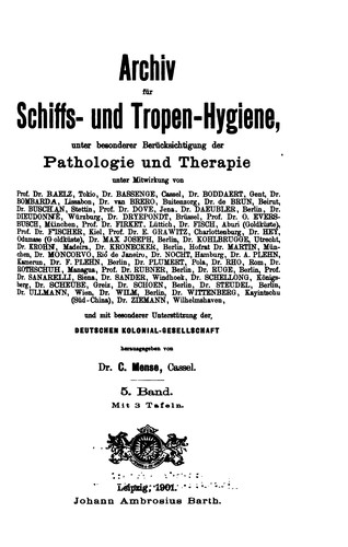 Archiv fuer schiffs-und tropen-hygiene