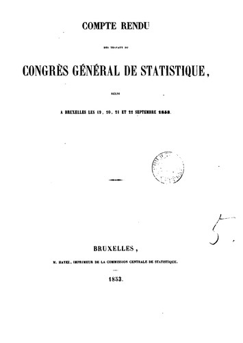 Compte rendu des travaux du Congrès général de statistique