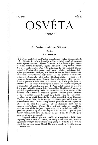 Osvěta: Listy pro rozhled v umění, vědě a politice