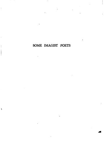 Some Imagist Poets - An Anthology