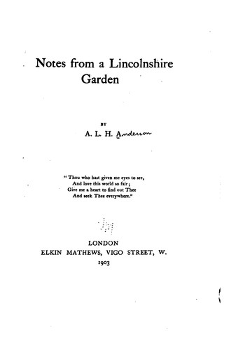 Notes from a Lincolnshire Garden
